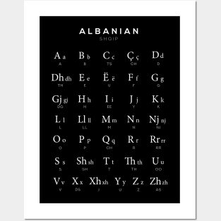 Albanian Alphabet Chart, Albanian Language Learning - Black Posters and Art